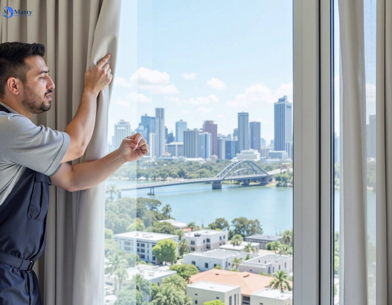 Professional curtain steam cleaning service sadleir-nsw QLD by Matty Curtain Cleaning